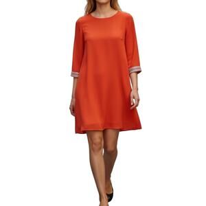 MM Couture by Miss Me Burnt Orange Shift Dress Small Rhinestone Cuff Glam